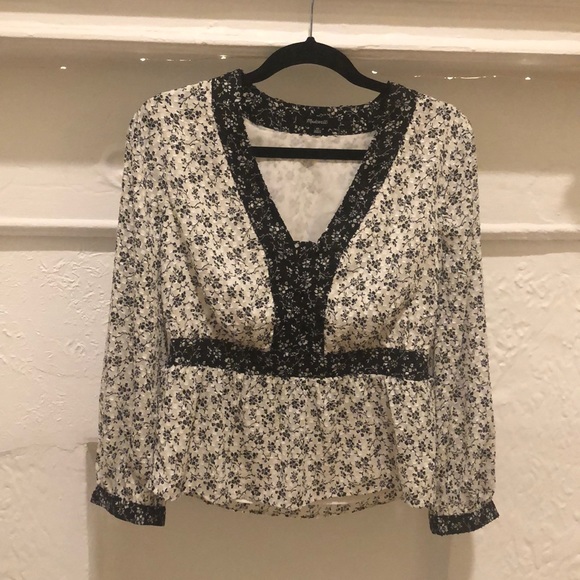 {MADEWELL} NWOT Floral Peasant Blouse - Picture 3 of 5